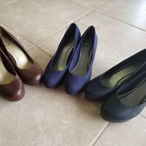 Work wedge heels - lot of three